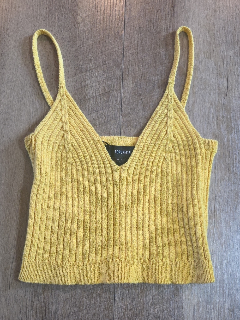 Forever 21 Yellow Ribbed Knit Tank. Size M